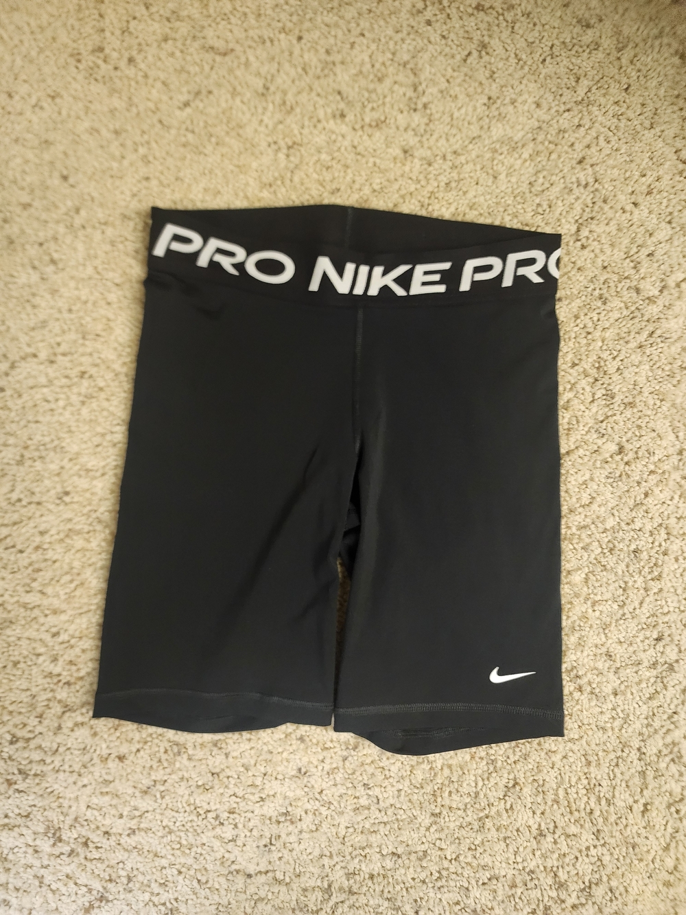 Nike Black Pro Logo Biker Shorts Size M